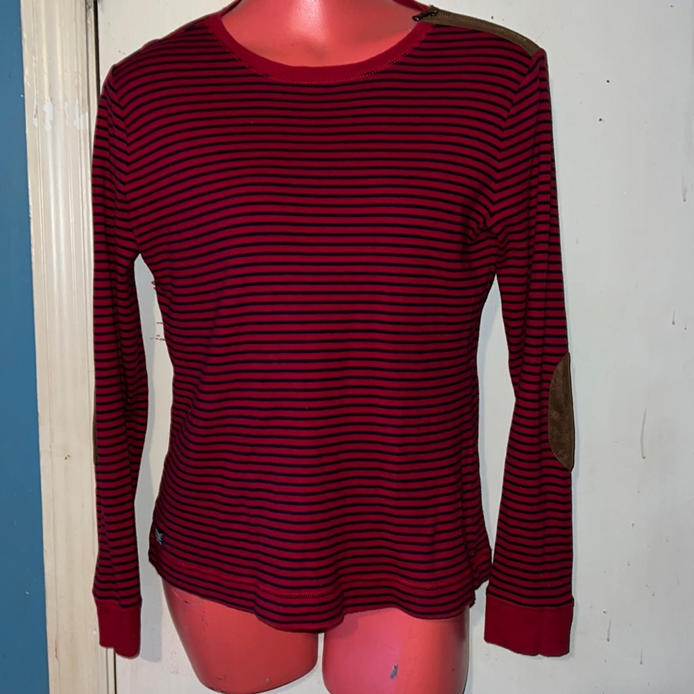 Ralph Lauren Top. Red and Blue Striped LRL Shirt. Ralph Lauren Woman Size Large